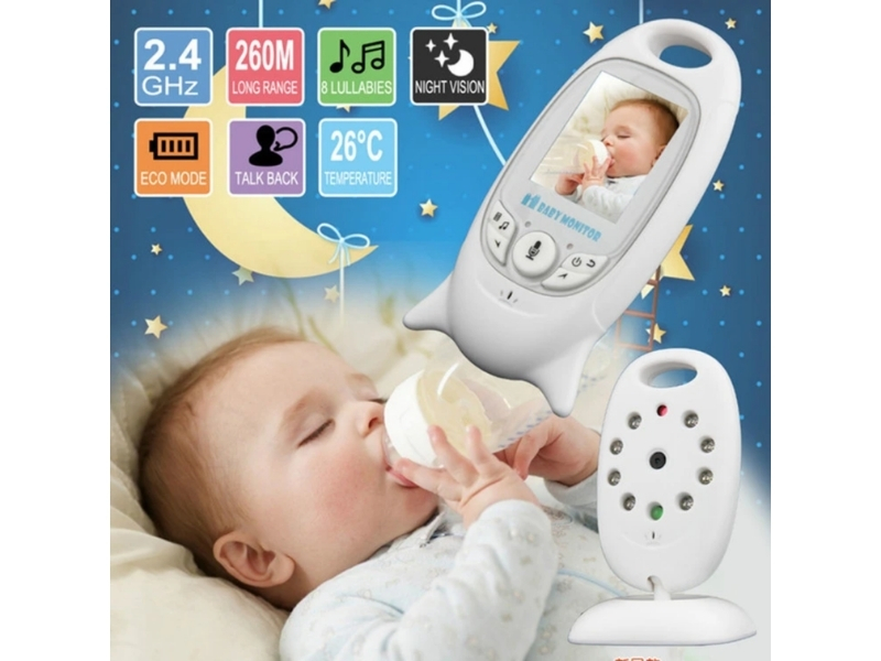 VB601 Baby Video Monitor, për monitorim të sigurt familjar, për shtëpi, familje dhe siguri, ngjyrë e bardhë